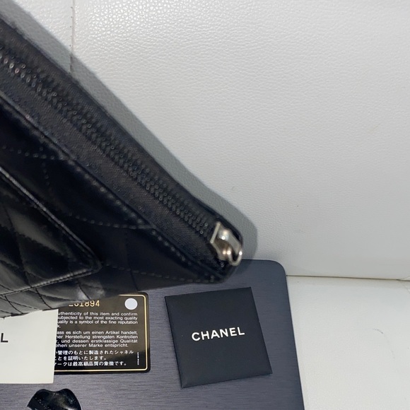 Authentic Chanel Cambon Ligne Quilted CC Zip Around Wallet Black Lambskin - Picture 15 of 15